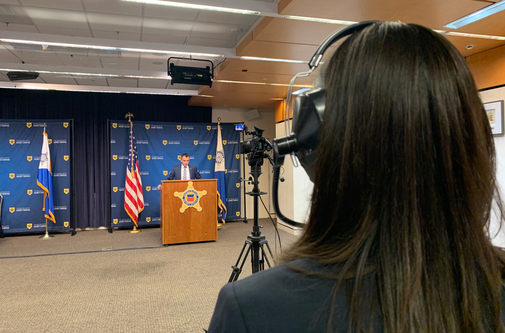 Supervisory Social Science Research Specialist Steven Driscoll presents NTAC's research, &quot;Mass Attacks in Public Spaces - 2019,&quot;  at a press conference in Washington, D.C., Aug. 6, 2020.