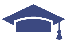 Graphic of graduation cap.