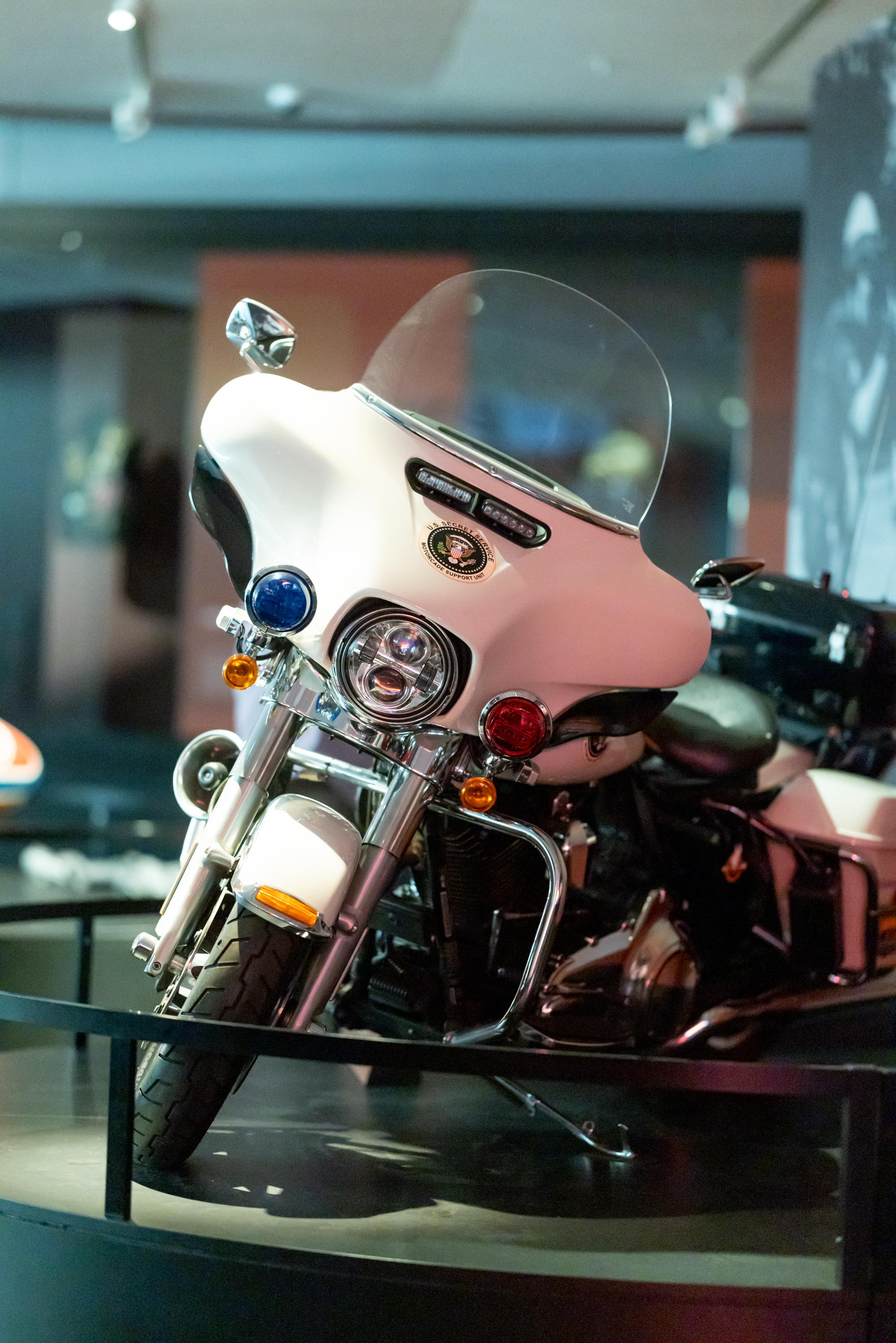 A motorcycle used by the Secret Service Motorcade Support Unit.