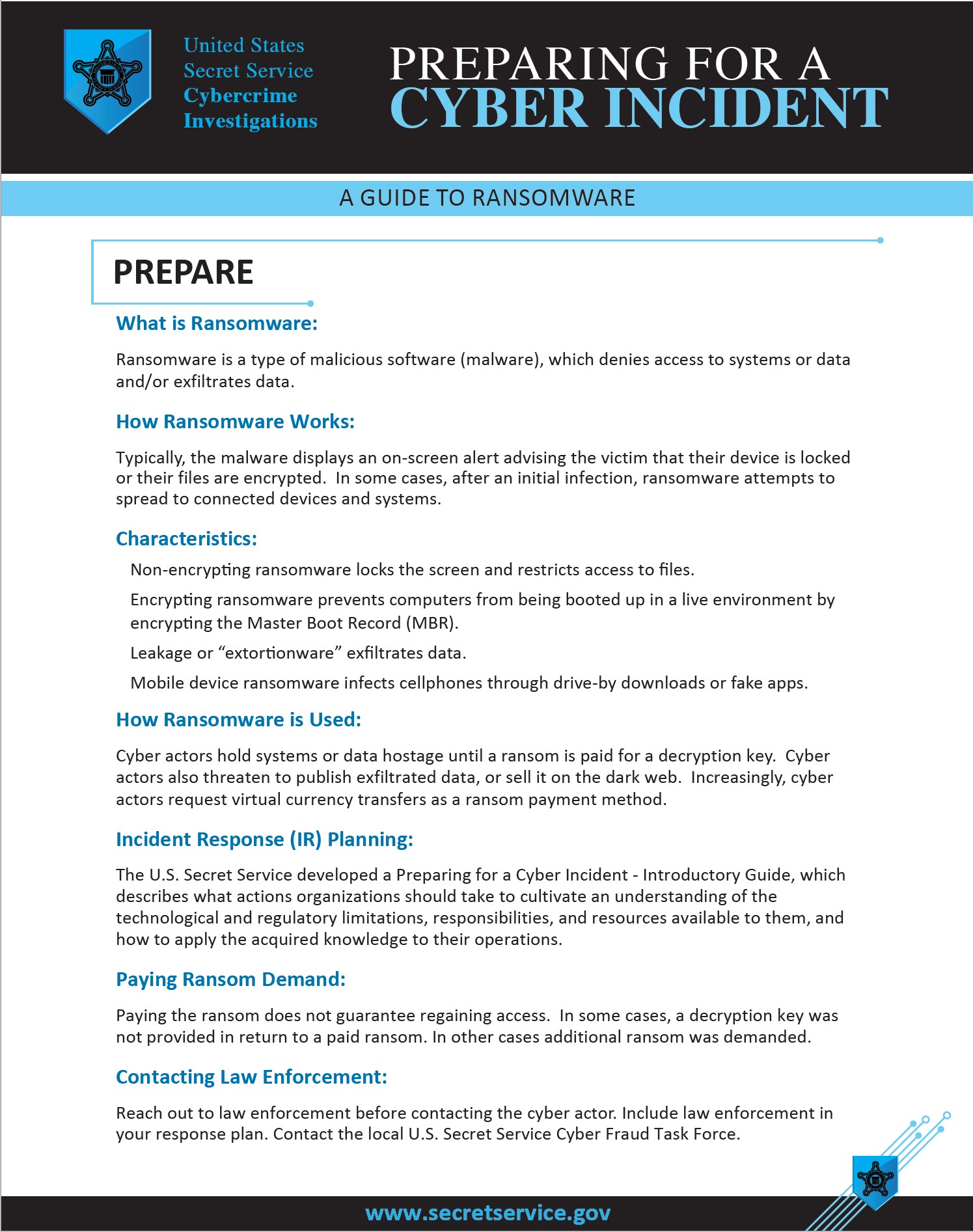 Preparing for a Cyber Incident: A Guide to Ransomware