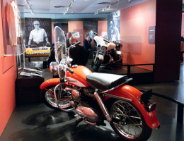 Attendees at the Harley-Davidson Museum explore the exhibit highlighting the Secret Service Motorcade Support Unit.