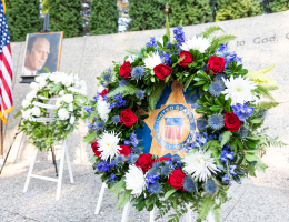 The Secret Service participated in this year's wreath-laying, honoring the 112th birthday of the Late President Gerald Ford.