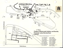 a detailed diagram of the shooting scene and where everyone was positioned on the afternoon of March 30, 1981.