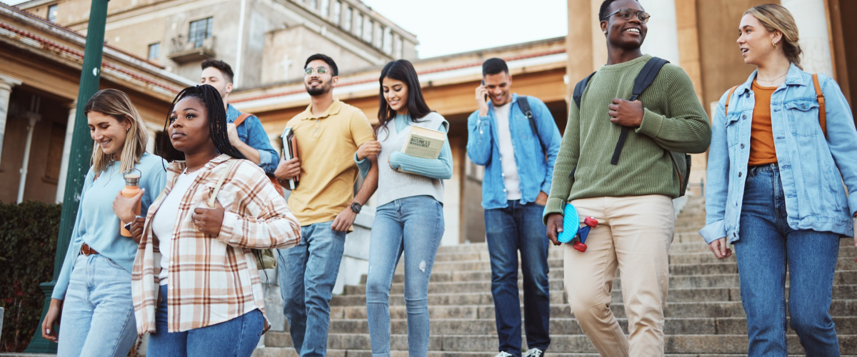 Group of students walking