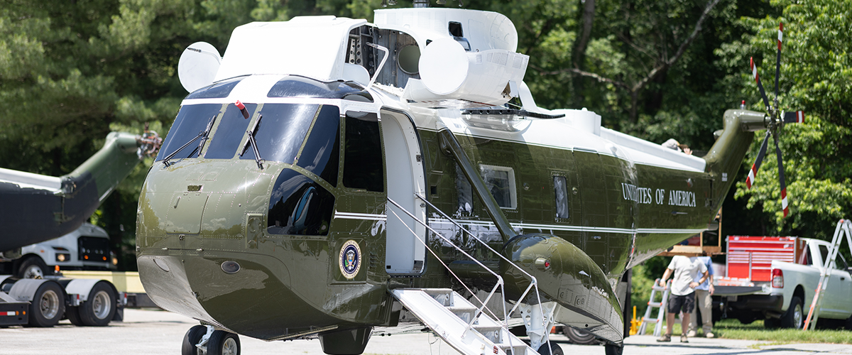 A decommissioned Marine One (VH-3D) is now a part of a Secret Service training facility to provide agents and officers with hands-on experience with a high-profile vehicle regularly used in agency operations.